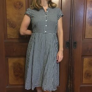 Gingham Short Sleeved Shirt Dress